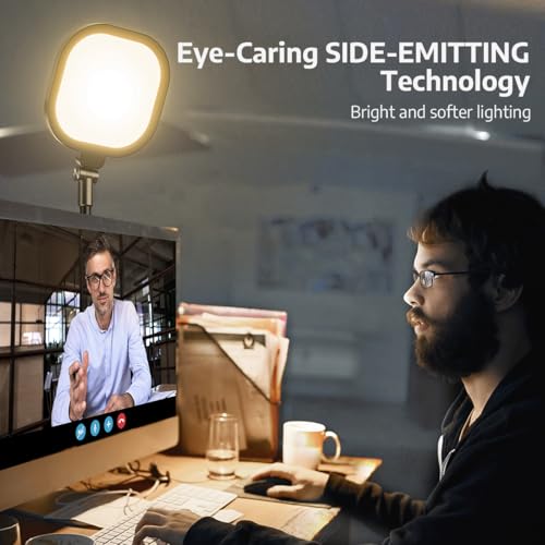 Video Conference Lighting for Zoom Meeting, Ring Light for Desk with Flexible Stand, 30 Light Modes Desk Lamps for Home Office, Desk Light & Memory Function for Zoom Lighting, Video Streaming, Drawing