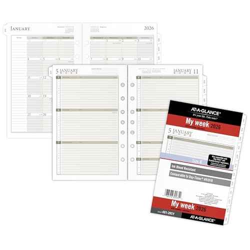 AT-A-GLANCE 2026 Planner Refill, Weekly & Monthly, 5.5" x 8.5", Desk Size 4, Loose-Leaf (481-285Y-26)