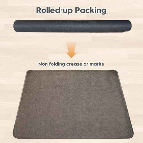 Sycoodeal Office Chair Mat for Hardwood & Tile Floor, 36" x 48" Heavy Duty Computer Gaming Chair Mat for Rolling Chairs Non-Curve, Anti-Slip, Floor Protector for Home Office (Coffee)