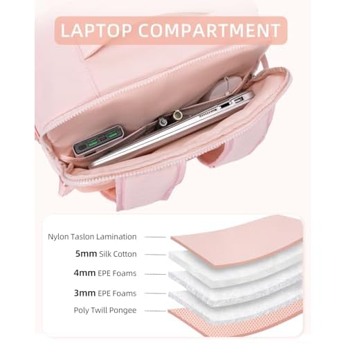 WESTBRONCO Travel Laptop Backpack for women 17.3 inch Travel Backpack Carry on Flight Approved Puffy Weekender Bags for Women