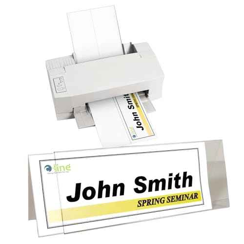 C-Line Plastic Name Tent Holders, 4-1/4 x 11 Inches, Clear, Pack of 25 (87507)
