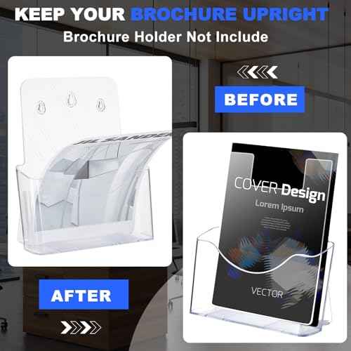 8'' x 10'' Clear Acrylic Literature Shield for 8. 5'' x 11'' Brochure Magazine Holders Clear Brochure Holders Shield to Keep Papers from Falling Forward for Marketing Store Shopping Office(12 Pcs)