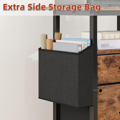 GYIIYUO Light Brown 25.59''W 2-Drawer Mobile File Cabinet with Printer Stand