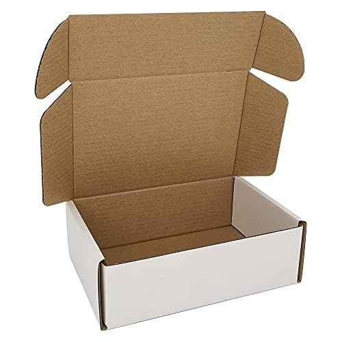 50 Pack 6x4x2'' Small Shipping Boxes, Corrugated Cardboard Mailers for Business, White (CM642)