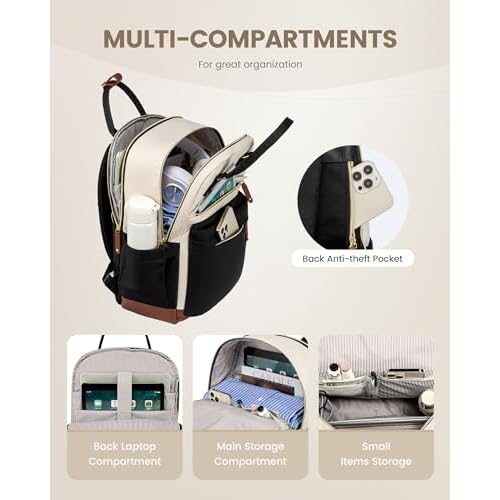LOVEVOOK Travel Laptop Backpack Women, 17.3 Inch Anti-theft Laptop Bag with USB Port, Fashion Waterproof Computer Backpacks Teacher Nurse Backpack Purse for College School Work