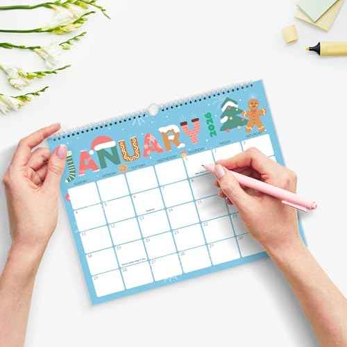SUNEE Wall Calendar 2025-2026, 18 Months Hanging Monthly 2026 Calendar 11"x8.5", October 2025 to March 2027, for Organizing & Planning, Cute