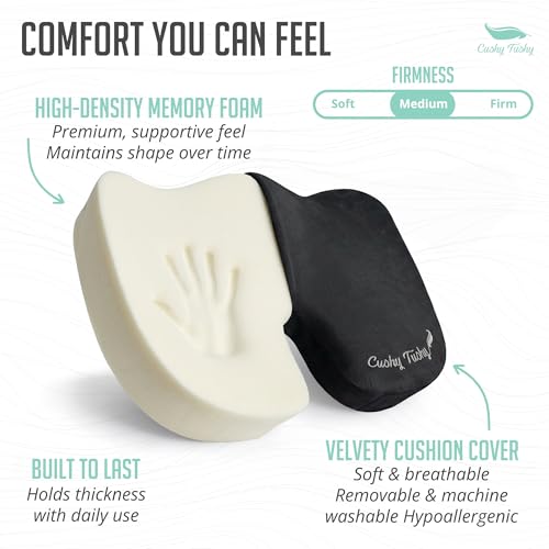 Cushy Tushy Premium Foldable Travel Seat Cushion, Black – Coccyx & Sciatica Relief