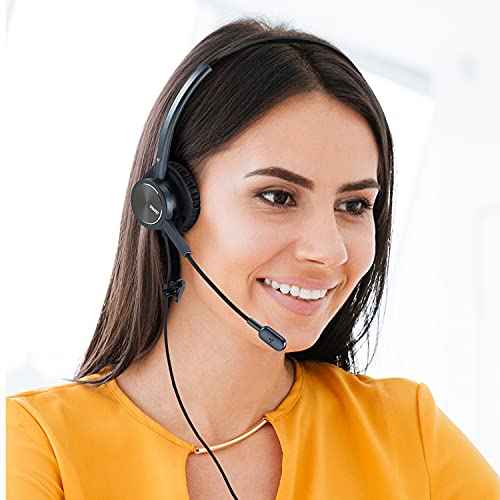 MAIRDI Telephone Headset with Microphone Noise Canceling, Binaural with RJ9 Jack & 3.5mm Connector for Office Call Center Deskphone Cell Phone PC Laptop, Work for Cisco 7941 7965 6941 7861 8811 8961