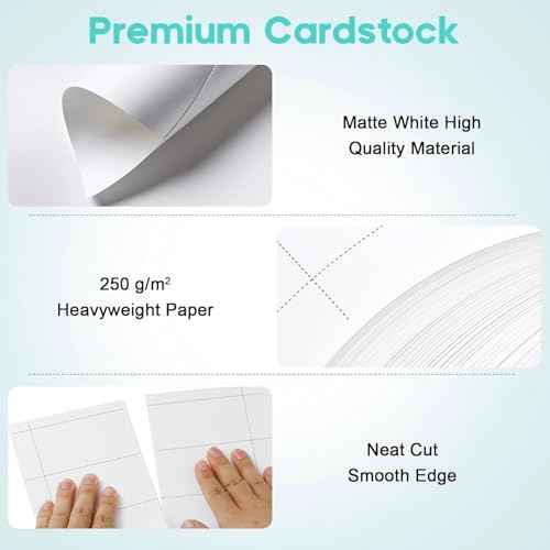 Thick Business Cards 200 Printable Business Card, 3.5" x 2" Business Card Paper Compatible with Laser & Inkjet Printer, Double-sided Printing, Heavyweight, Matte White Paper, (10 Cards/Sheet)