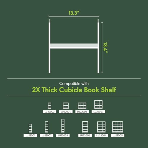 Furinno Cubicle Cube Organizer Insert White H-Shelf for Extra Thick Cubes