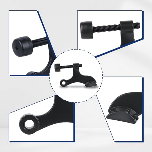 HOME MASTER HARDWARE Matte Black 12 Pack Hinge Pin Door Stop - Adjustable Door Stopper