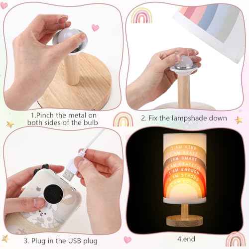 Classroom Lamp Calming Corner Decor Cozy Center 11. 61 Inches Small Bedside Desk Lamp USB Rainbow Reading Book Center Supplies for Home Bedroom Playroom Nursery