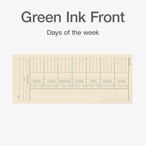 Adams Time Cards, Weekly, 2-Sided, Overtime Format, 3-3/8" x 8-1/4", Manila, Green/Red Print, 200-Count (9660-200)