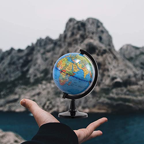 Wizdar 4 Inch Kids World Globe Educational Desktop Globe - Portable & Rotatable