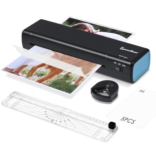 90 Seconds Fast preheat,SpeedLami 4 in 1 Laminator Machine,Home laminator,A4 Laminating Machine Hot & Cold with Paper Trimmer & Corner Rounder,9 Inch Thermal Laminator Machine for Home Office
