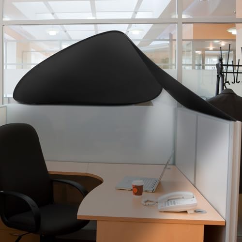 Juexica Foldable Office Cubicle Desk Shade Black – Privacy Screen, Light Blocking