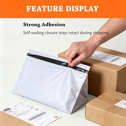Litebiz 300 Pack 10x13 White Poly Mailers Self Seal Shipping Bags for Clothing