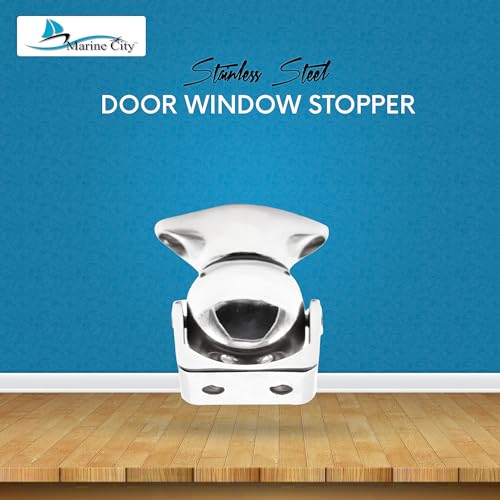 MARINE CITY 316 Stainless-Steel Gloss Finish Strong Magnetic Ball Door Stopper Soft Catch Holder Set for Boats Marine Bedroom Door Family Hardware