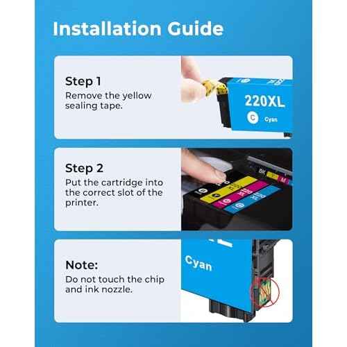 ECHALLENGE Remanufactured 220XL Ink Cartridge Replacement for 220XL 220 XL T220 XL to Use with WF-2760 WF-2750 WF-2650 WF-2630 XP-420 XP-320 XP-424 WF-2660 (4Black, 2Yellow, 2Cyan, 2Magenta, 10 Pack)