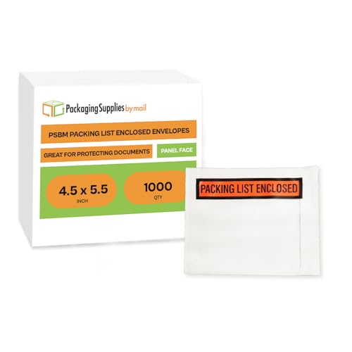 1000 PCS Self-Adhesive Orange Packing Slip Envelopes Waterproof for Mailing, Invoice & Document Labels, 4.5 x 5.5 Inches - Listing Variant