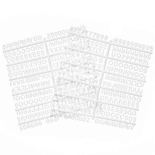 1/2 Inch Letters for Felt Letter Boards, 494 Pcs Including Small Characters, Numbers, Symbols for Changeable Plastic Message Boards (White)