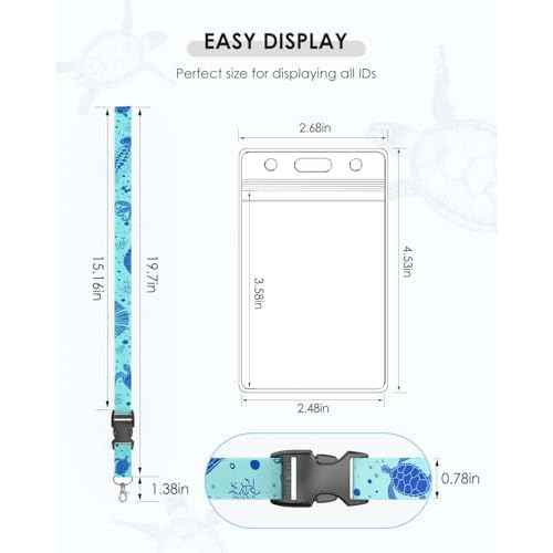 5 Pack Cruise Lanyards with Ocean Creature Design, Cruise Ship Lanyards with Waterproof ID Badge Holders for All Cruise Lines 2025, Mix