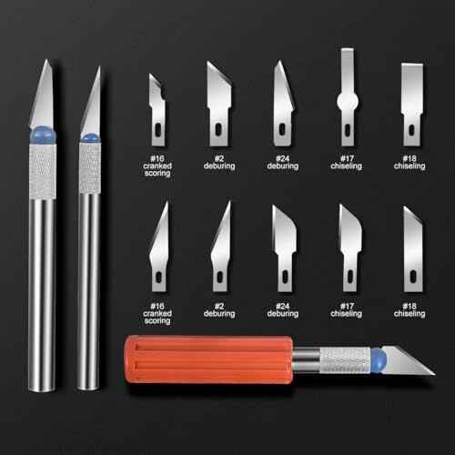 13-piece Precision Exacto Knife Set, including hobby and craft knives as well as blades, is the perfect choice for pumpkin carving, model making and DIY projects.