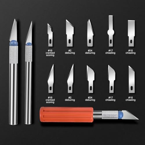 13-Piece Exacto Knife Set with Assorted Blades - Precision Craft Kit, 4.4/4.6/5 Inch Handles