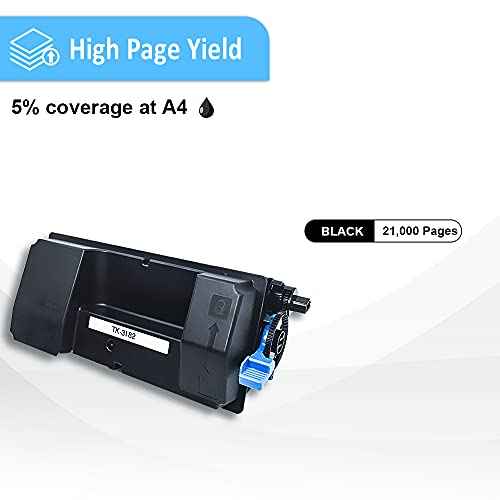 Compatible TK-3182 TK3182 TK 3182 Toner Cartridge 1T02T70US0 Black 21000 Pages for Kyocera M3655idn P3055dn Laser Printers ( Black , 1 Pack )