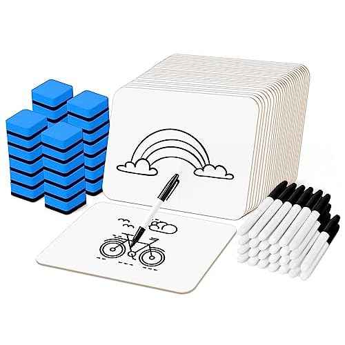 Dry Erase LapBoards, PANDRI 26 Pack Double Sided 12.5 x 9 Inch Whiteboards with 26 Erasers and 26 Markers, Dry Erase Boards for Students Classroom Teacher Supplies