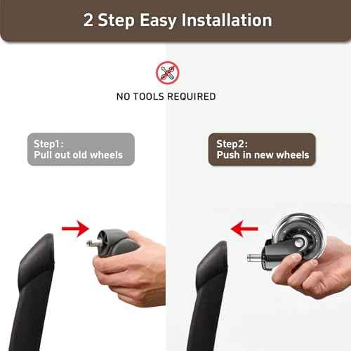 Office Chair Wheels, Set of 20 Caster Wheels Office Accessories, 3 Inch Heavy Duty Casters for Chairs to Replace Office Chair Mats, Smooth & Quiet Universal Fit for Most Chairs(20 Pack)