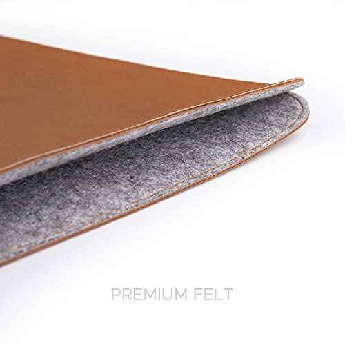 Comfyable Laptop Sleeve 13 Inch Precisely Compatible with MacBook Air M4 2025-2018 & MacBook Pro M2 2022 M1 2020-2016, Faux Leather Cover Case, Brown
