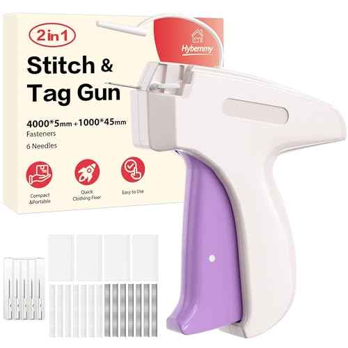 2-in-1 Stitch Gun for Colthes & Tagging Gun for Clothing£¬Stitchy Quick Clothes Fixer with 5000pcs Fasteners£¨4000 5mm Black/White Sewing + 1000 45mm Tagging) & 6 Needles£¨White)