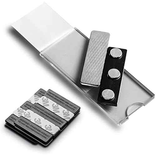 Magnetic Name Tags Kit, Magnetic Badge Holders w/ 3 Strong Neodymium Magnets, 3M Adhesive Tape, Clear Acrylic Mini Sign Display Holder and Printable Name Label, Business Name Tag/ID Badge Set of 20