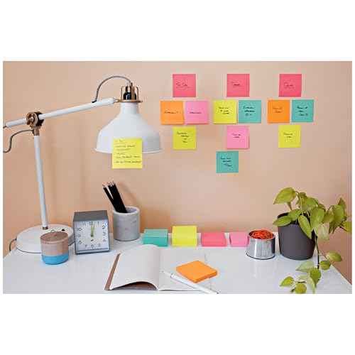 Post-it Super Sticky Notes 3 in. x 3 in. Canary Yellow and Supernova Neons Collections 24 Pads/Pack 90 Sheets/Pad