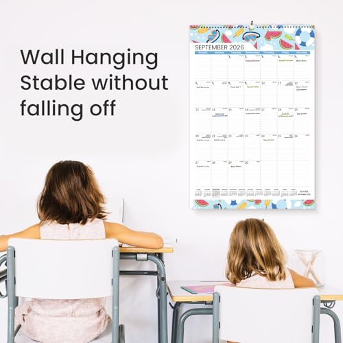 SUNEE 2026-2027 Large Wall Calendar - 21 Months Jul 2026-Mar 2028, 15.5 x 22.75-Inch Seasonal Planning