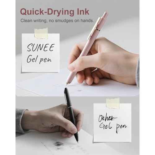 SUNEE Gel Pens, 6 Pack 0.5mm Pens Fine Point Smooth Writing Pens with Quick-Dry Black Ink, Cute Aesthetic School Office Note-Taking Pens for Journaling - Morandi