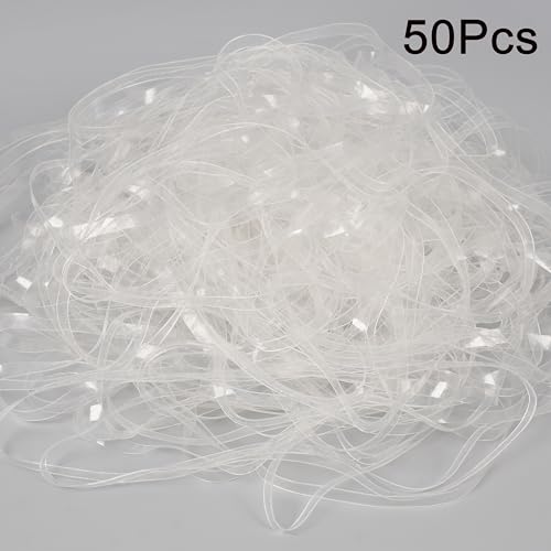 Clear Large Rubber Bands 8in x 0.2in – 50 Pcs for Balloon Arch