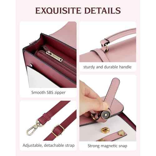 ECOSUSI Laptop Bag for Women Vegan Leather Messenger Bag Fashion Briefcase Computer Satchel Bag