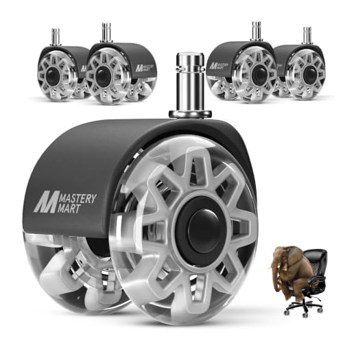 MASTERY MART 2.5-Inch Office Chair Casters Wheels Replacement - Universal 11x22mm Grey