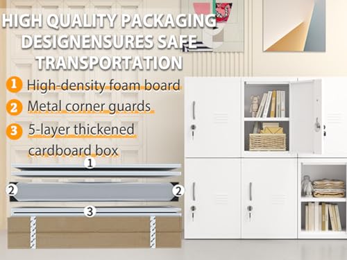 White 24.4-Inch Metal Locker Storage Cabinet with 1 Door & Adjustable Shelf
