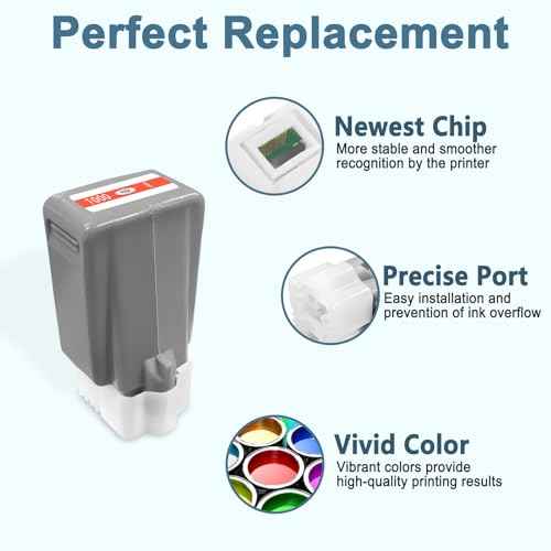 PFI-1000 Ink Cartridge PFI-1000 R Compatible with Canon imagePROGRAF PRO 1000 Printer PFI1000 Ink Tank (1-Pack, Red)