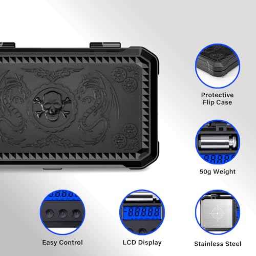 Milligram Scale 50g/0.001g High Precision,Digital mg Scale with LCD/Tare,6 Units Jewelry Scale,Micro gram Scale for Powder,Coins,Gold,Reloading Scale,Included Cal Weight,Batteries