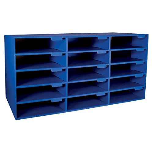 Pacon¢ç 70% Recycled Mailbox Storage Unit, 15 Slots, Blue