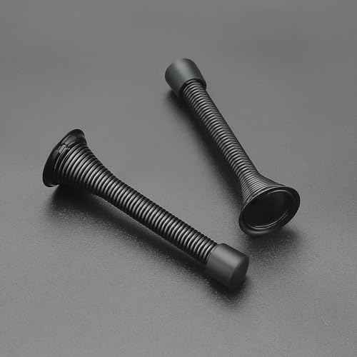 Ravinte Door Stoppers, 48 Pack Black Spring Door Stops with Rubber Bumper, Door Stoppers for Bottom of Door