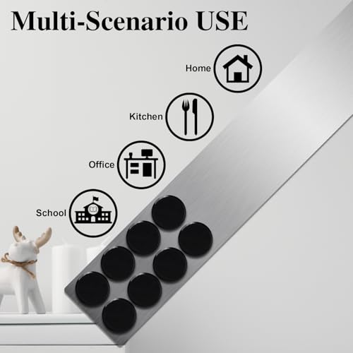 Lockways Silver Magnetic Whiteboard Strip Set - 4 Pieces, 15" x 12" Bulletin Board