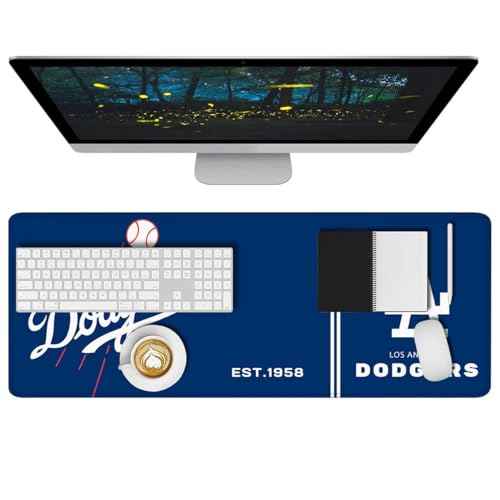 Baseball Mouse Pad Extended Large Gaming Desk Pad 31.5 x 11.8 Inch, XL Mousepad Topographic Mouse Pad with Anti-Slip Rubber Base for Los Angeles Home Office