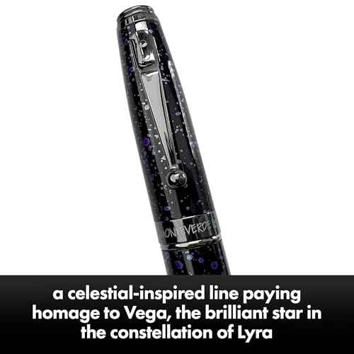 Monteverde Invincia Vega Starlight Purple Fountain Pen - Fine Nib, Artistic Design, Precision Writing Instrument