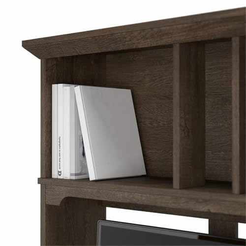 Bush Salinas 60W L Shaped Desk Hutch in Ash Brown