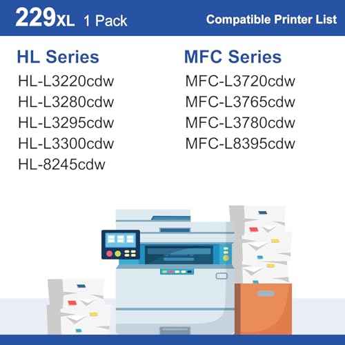 TN229XL Black TN229XLBK Toner Cartridge Replacement for Brother TN229XL TN229 Black Toner Cartridge Works for Brother HL-L3220CDW HL-L3280CDW HL-L8245CDW MFC-L3720CDW MFC-L3780CDW Printers - 1 Pack
